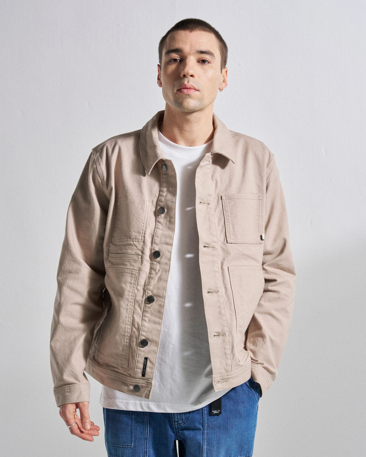 Vantage Cotton Canvas Jacket - Simply Taupe - Studio Model