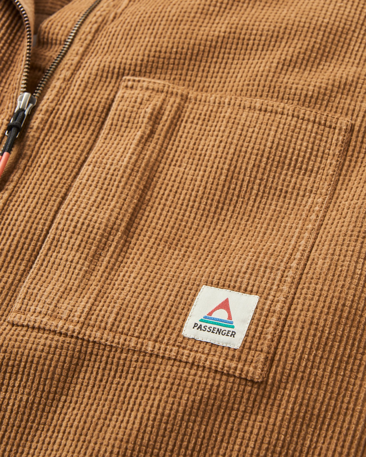 Harvest Cotton Cord Overshirt - Caramel Brown - Flatlay