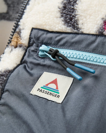Ravi Sherpa Fleece - Abstract Trails Off White - Flatlay