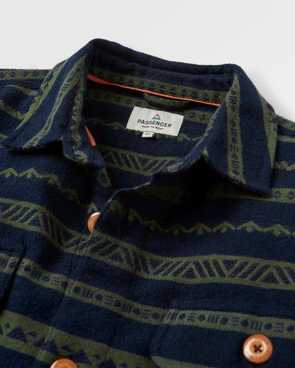 Taupo Cotton Shirt - Rich Navy - Flatlay