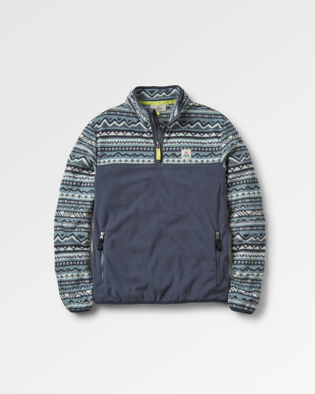 Set Off Polar 1/4 Zip Fleece - Mountain Geo Stormy Sea - Flatlay