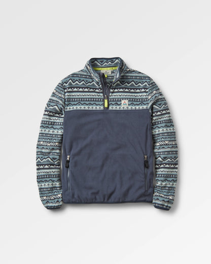 Set Off Polar 1/4 Zip Fleece - Mountain Geo Stormy Sea - Flatlay