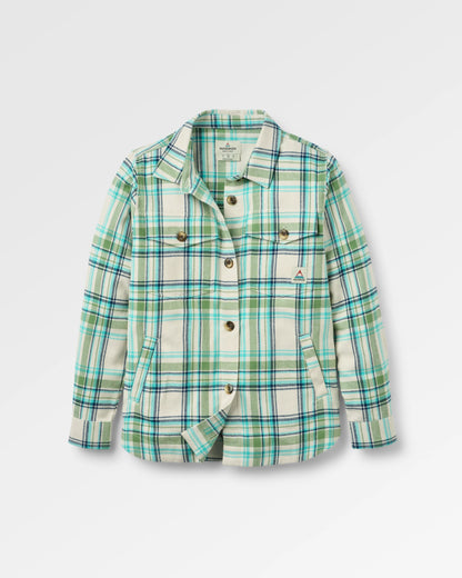 Stella LS Shirt - Vintage White/Stem Green Check - Flatlay