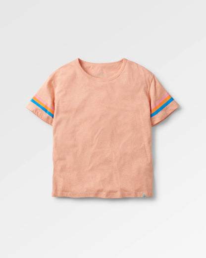 Poinsettia Cotton T-Shirt - Soft Apricot Marl - Flatlay