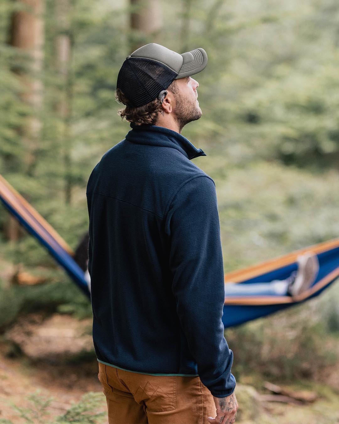 Root Polar 1/4 Zip Fleece - Deep Navy - Lifestyle