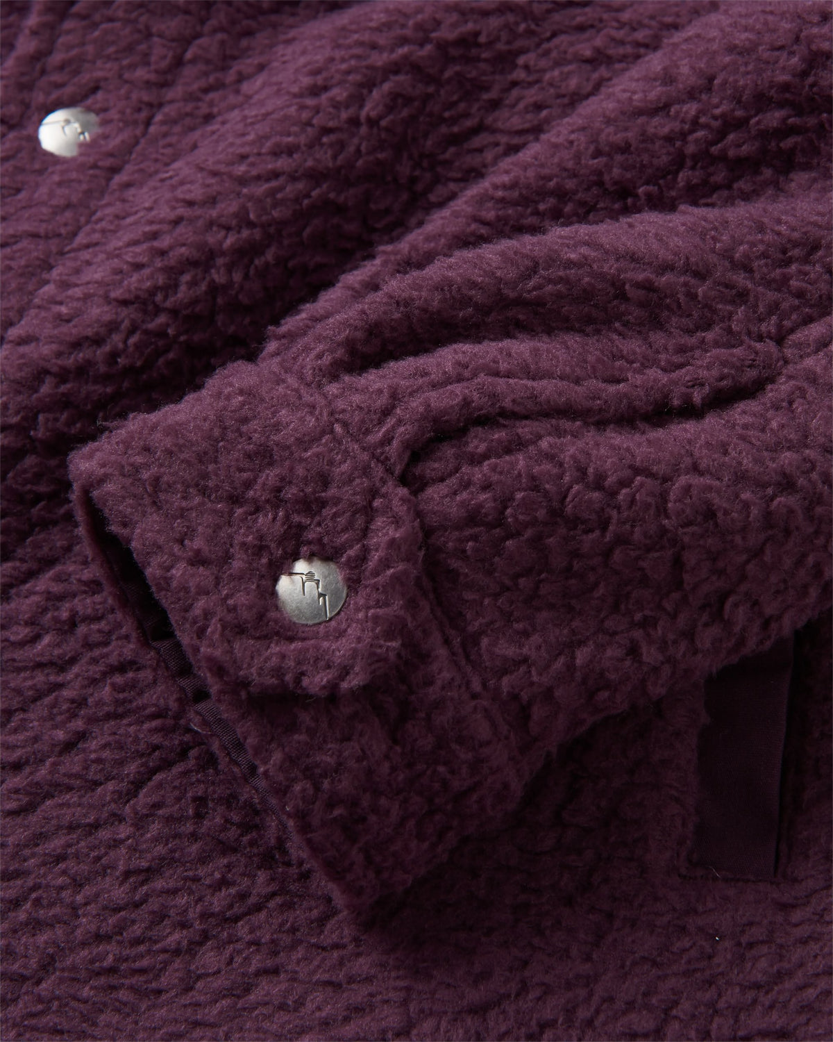 Rappel Sherpa Oversized Shirt - Deep Plum - Flatlay