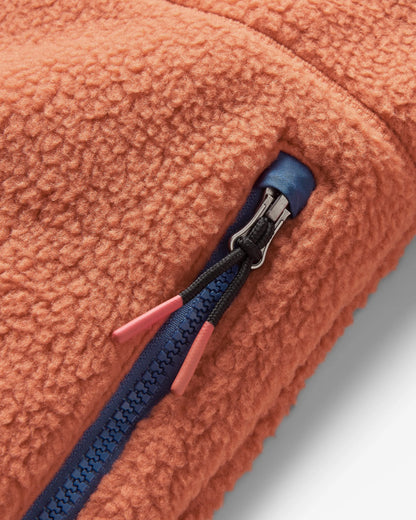 Ventura 1/2 Zip Sherpa Fleece - Baked Clay - Flatlay