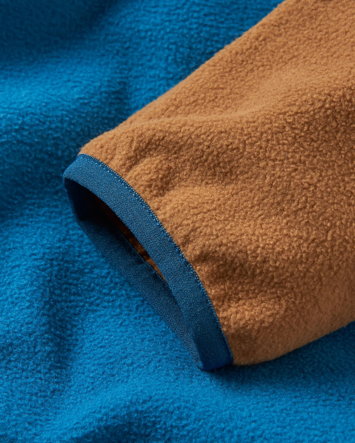 Set Off Polar Hooded Fleece - Toffee/Blue Steel - Flatlay