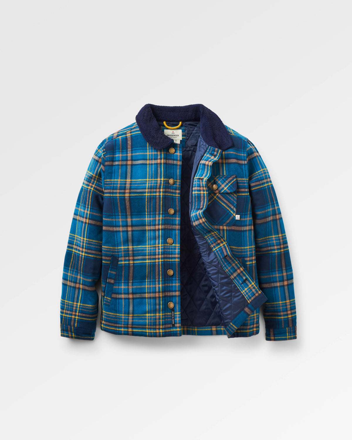 Falcon Cotton Jacket - Tidal Blue Check  - Flatlay