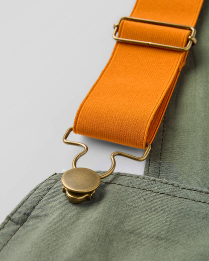 Shuffle Light Cotton Short Dungarees - Wild Green - Flatlay