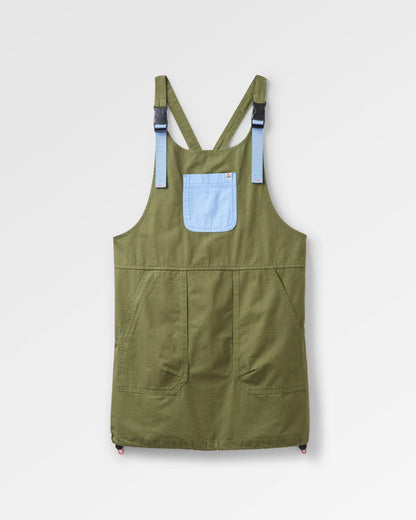 Flo Pinafore Dress - Khaki - Flatlay