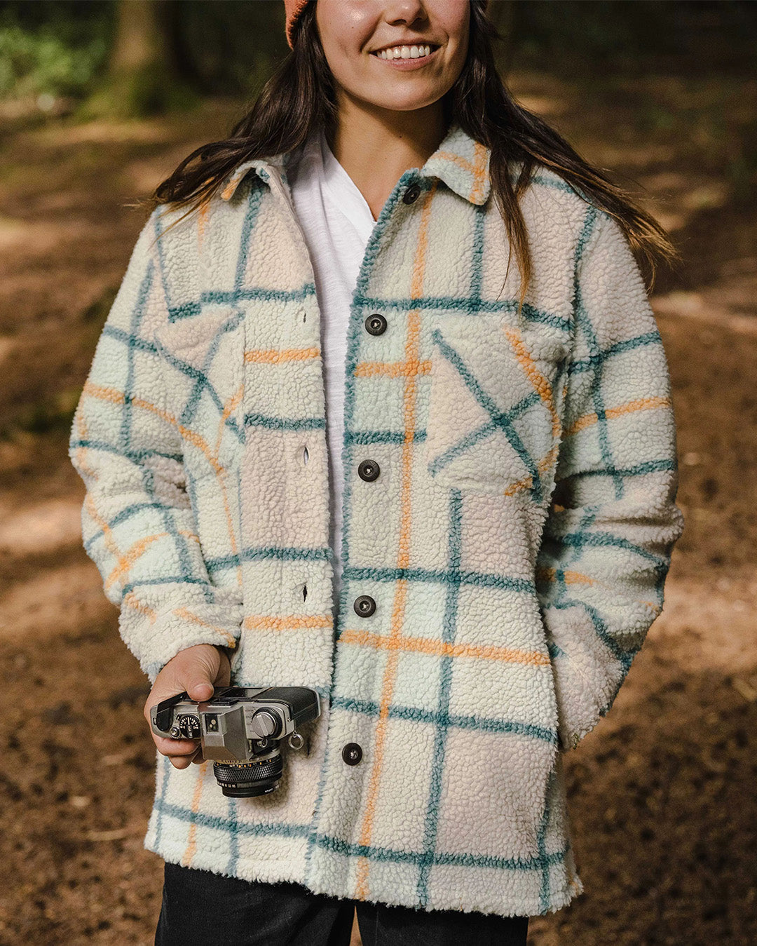 Olympus Yarn Dye Sherpa Fleece Shirt - Surf Spray Check - Lifestyle