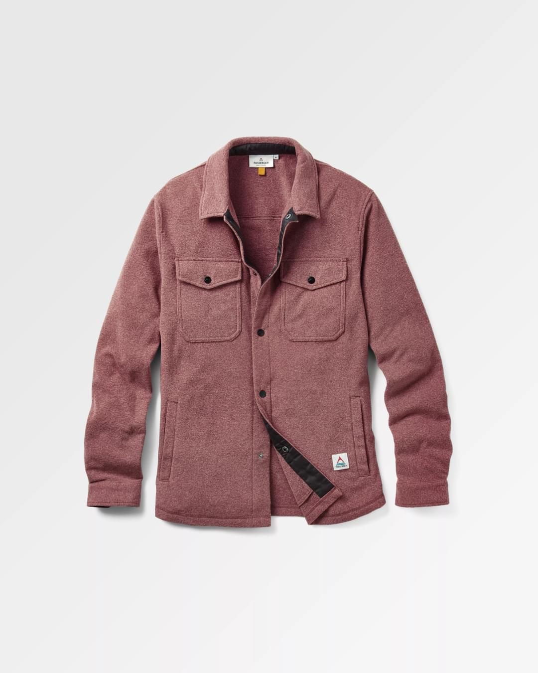 Maple Polar Fleece Shirt - Wine Marl - Flatlay