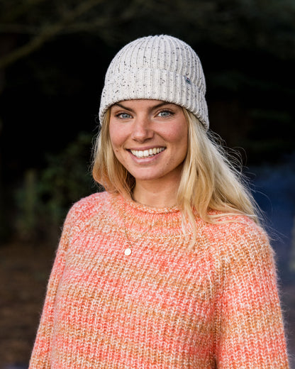Mountainside Mock Neck Knitted Jumper - Apricot - Lifestyle
