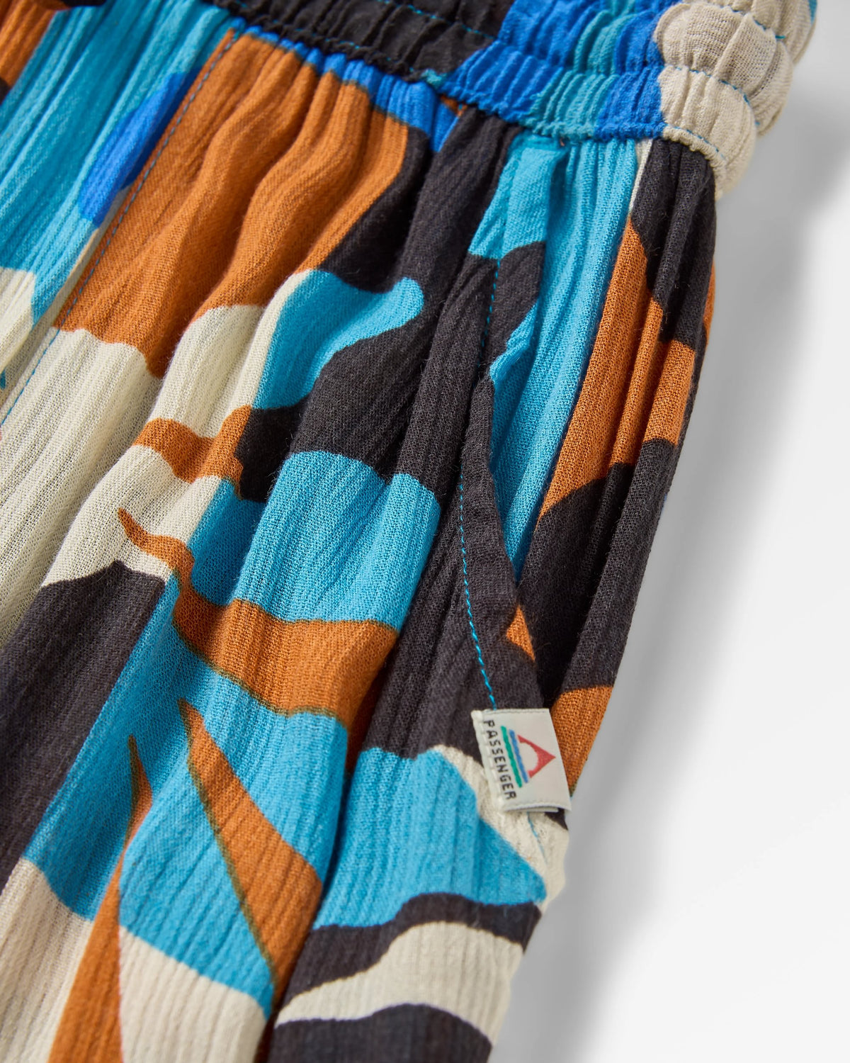 Zephyr Woven Maxi Skirt - Mountain Foliage Blue - Flatlay
