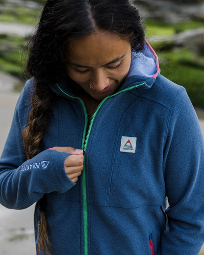 Crest Polartec® Fleece Hoodie - Dark Denim Marl - Lifestyle