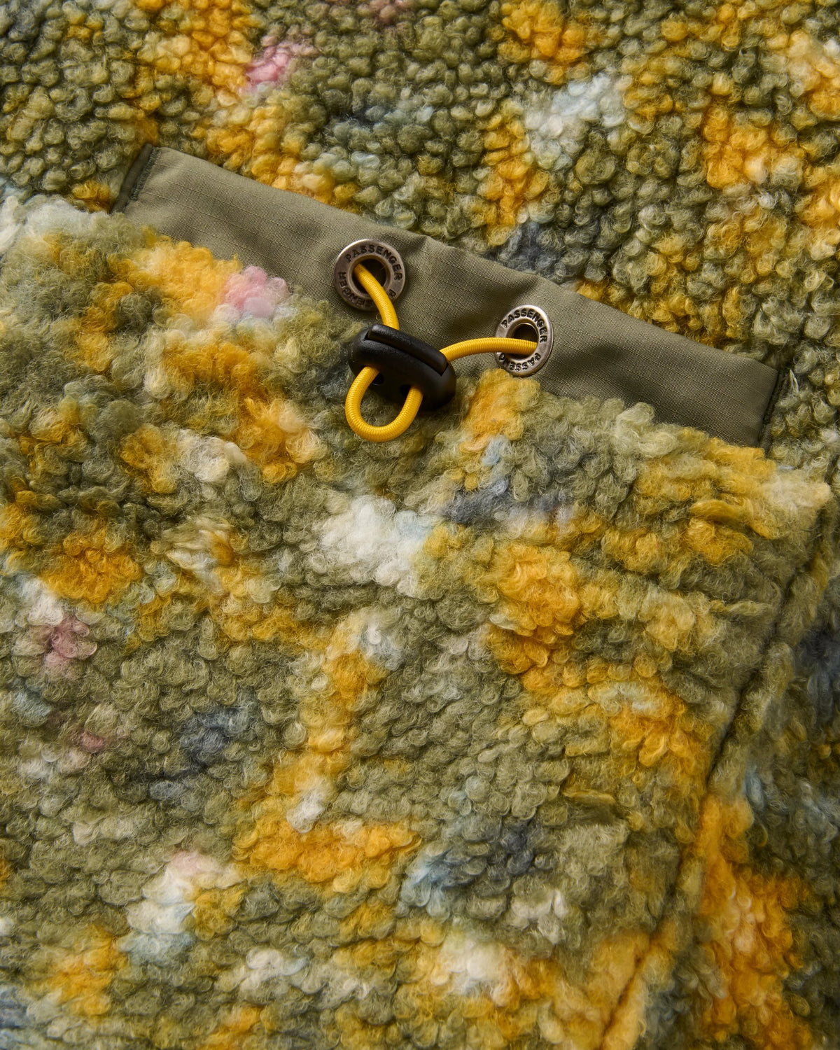 Lucia Sherpa Fleece - Powder Camo Dusty Olive - Flatlay