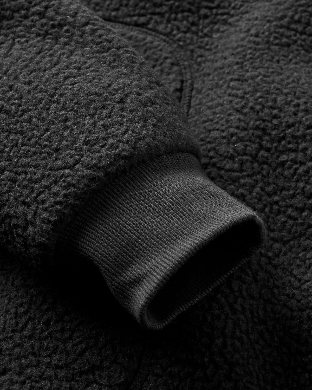 Offgrid Sherpa Crew Fleece - Black - Flatlay