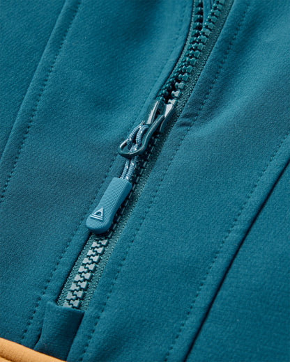 Ocean Softshell Anorak - Retro Blue/Tidal Blue - Flatlay