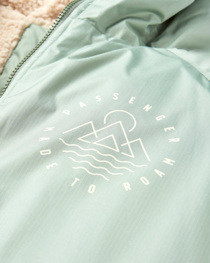 Escapism Sherpa Lined Changing Robe - Pistachio - Flatlay