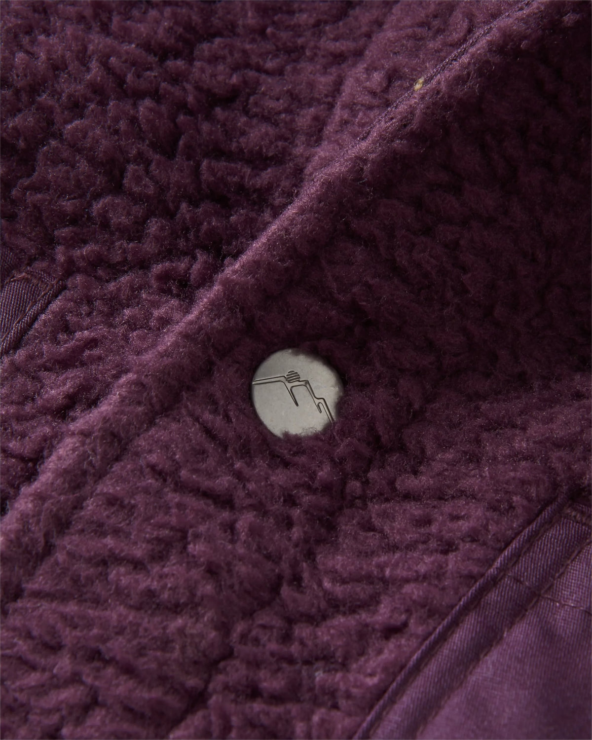 Rappel Sherpa Oversized Shirt - Deep Plum - Flatlay