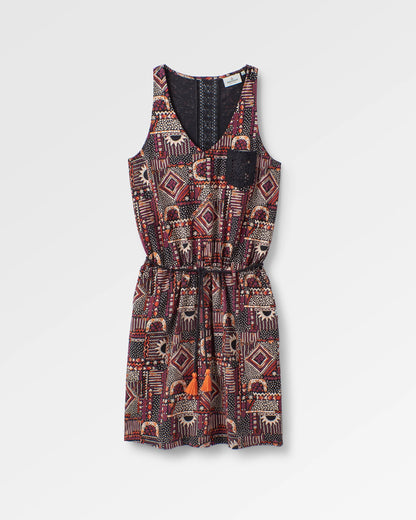 Rivergate Dress - Vintage Patchwork Black/Multi - Flatlay