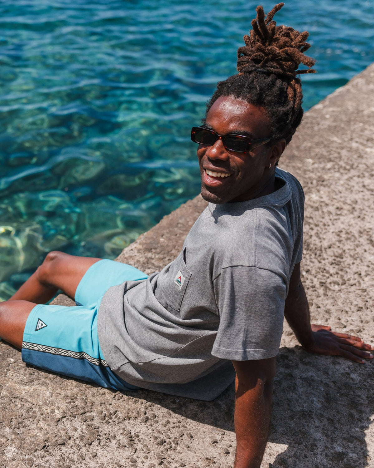 Heritage Relaxed Fit T-Shirt - Dark Grey Marl - Lifestyle