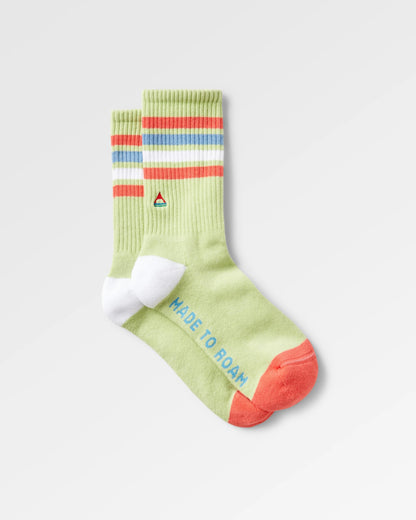 Mid-weight Crew Socks - Green Fig - Flatlay