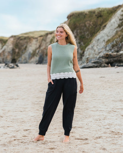 Vintage Knitted Vest - Pistachio - 