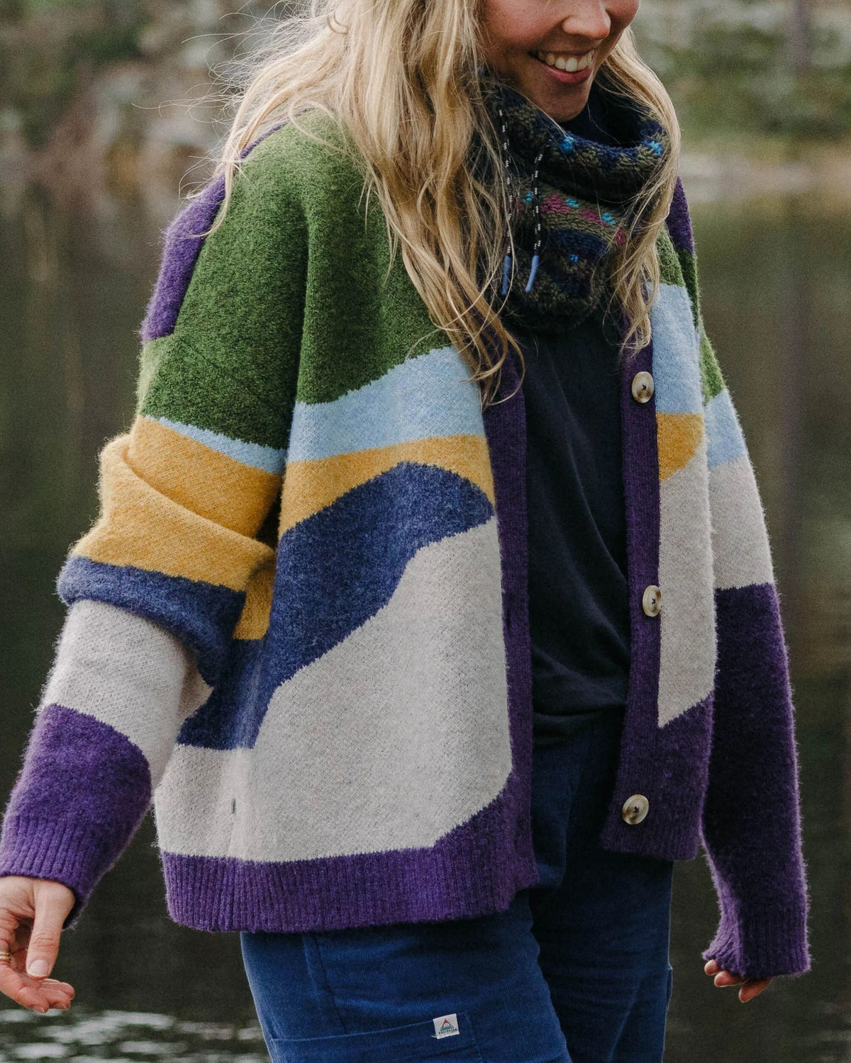 Scenic Knitted Cardigan - Scenic Deep Plum - Lifestyle