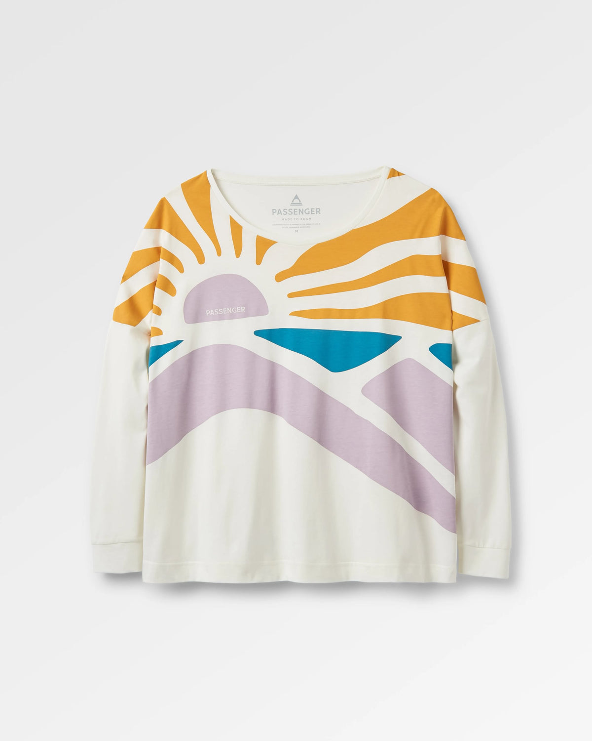 Sunsets Cotton LS T-Shirt - Marshmallow - Flatlay