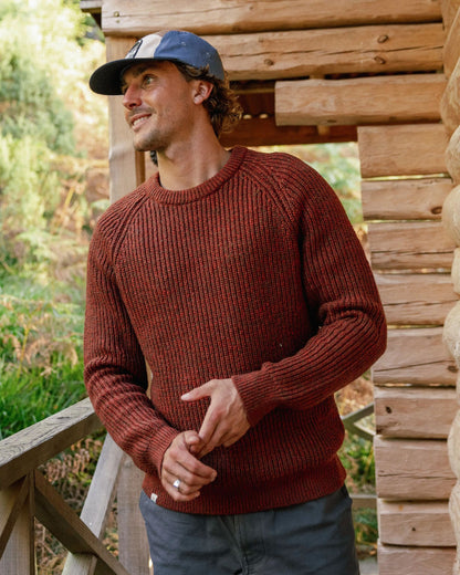 Fog Knitted Jumper - Red Ochre - Lifestyle