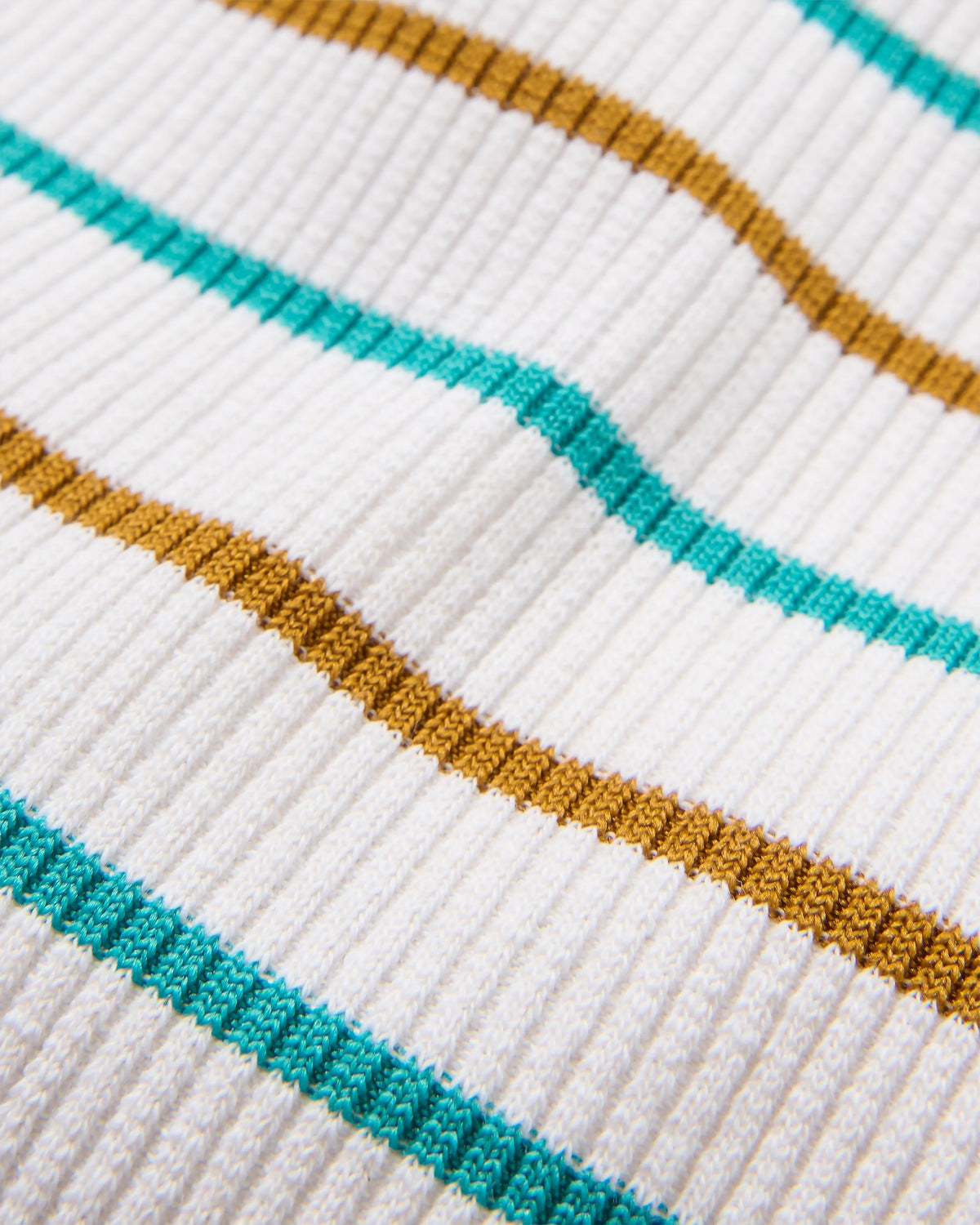 Out There Ribbed Cropped T-Shirt - Spruce Yellow/Aqua Stripe - Flatlay