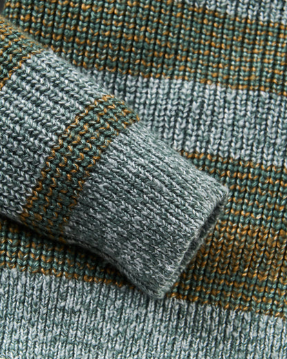 Fog Knitted Jumper - Faded Denim Multi Stripe - Flatlay