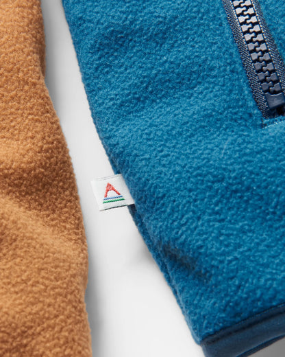 Set Off Polar 1/4 Zip Fleece - Toffee/Blue Steel - Flatlay