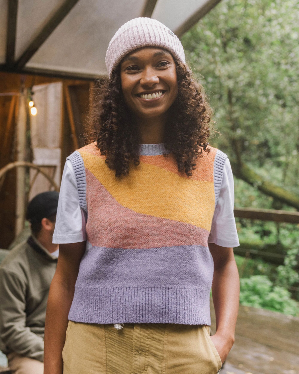 Scenic Knitted Vest - Scenic Sunrise Orange - Lifestyle