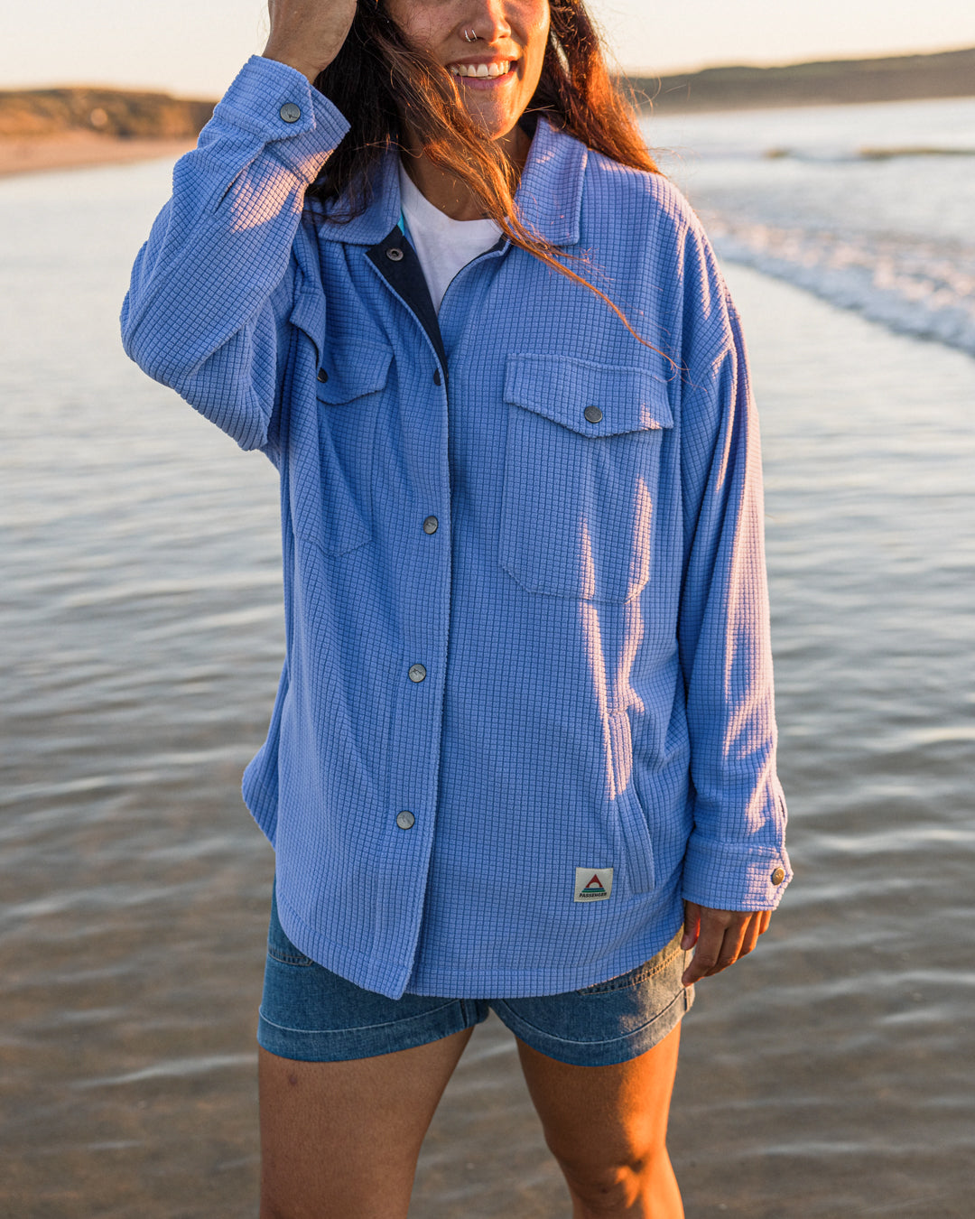 Iguazu Grid Polar Fleece Shirt - Baja - Lifestyle