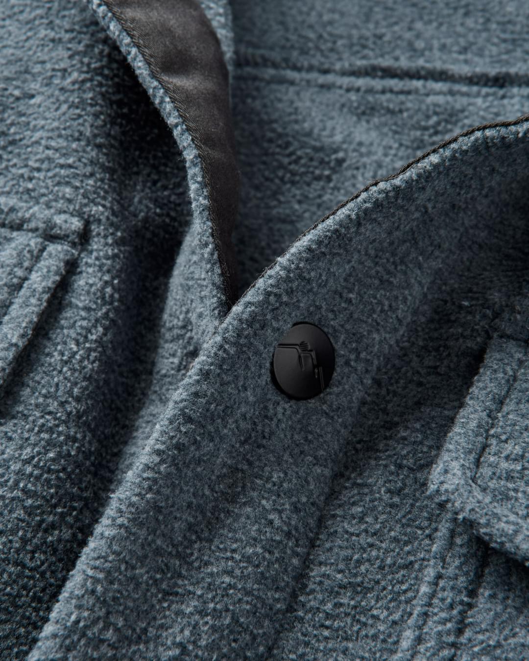 Maple Polar Fleece Shirt - Navy Marl - Flatlay