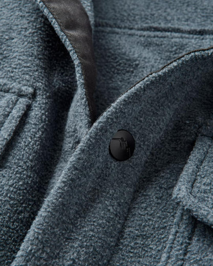 Maple Polar Fleece Shirt - Navy Marl - Flatlay