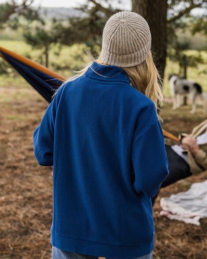 Flourish Roll Neck Top - True Blue - Lifestyle