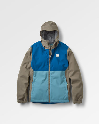 Downpour Waterproof Jacket - Tidal Blue/Arctic/Dusty Olive - Flatlay