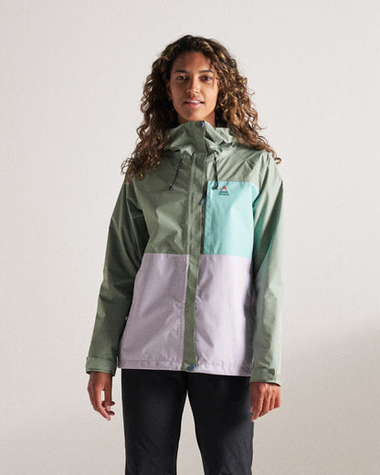Trailscape Women's Waterproof Jacket - Pistachio/Lilac Mist/Aqua - Studio Model