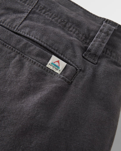 Lakeside Cargo Cotton Trouser - Faded Black - Flatlay