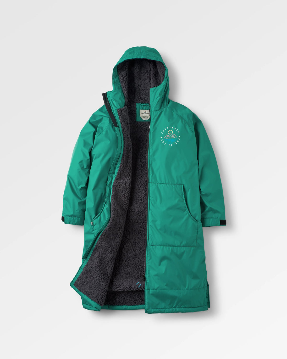 Escapism Sherpa Lined Changing Robe - Greenlake - Flatlay