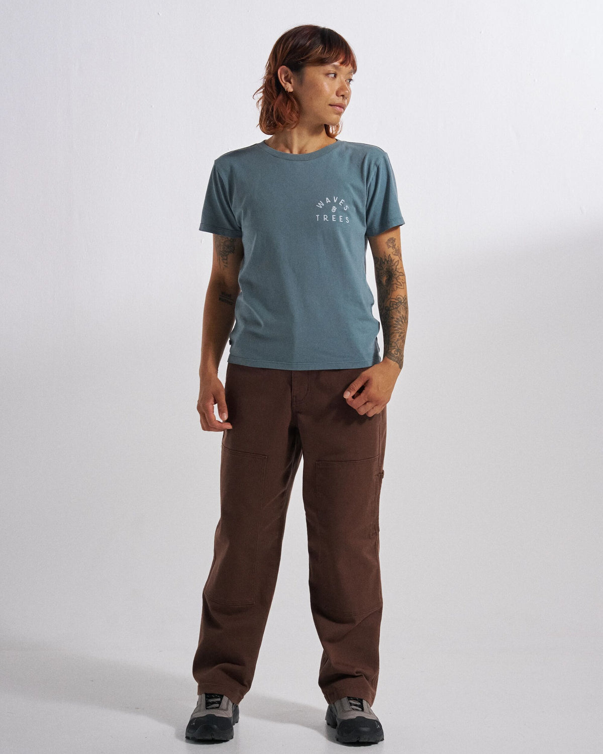 Penida T-Shirt - Stormy Blue  - Studio Model