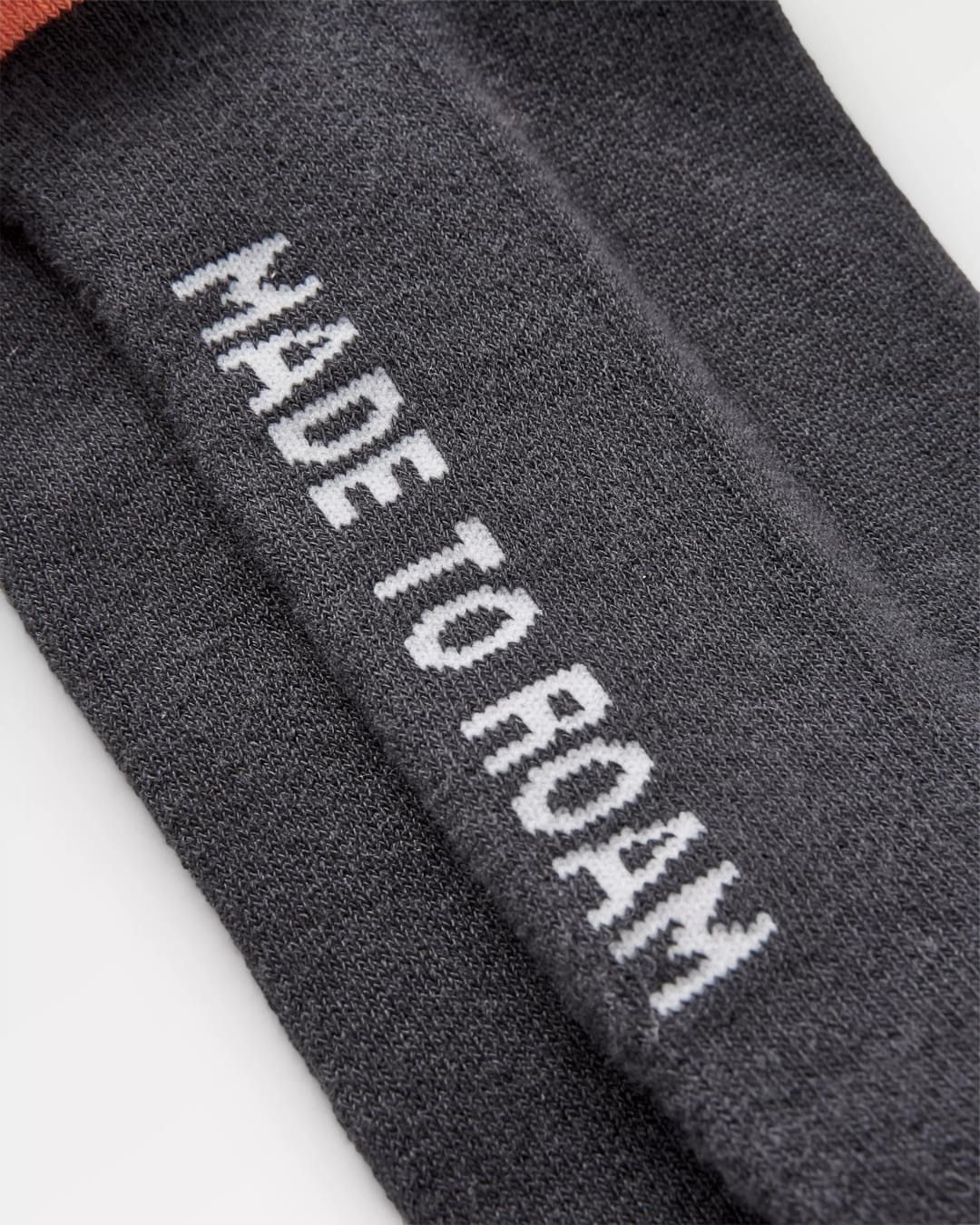 Classic Midweight Crew Socks - Charcoal - Flatlay