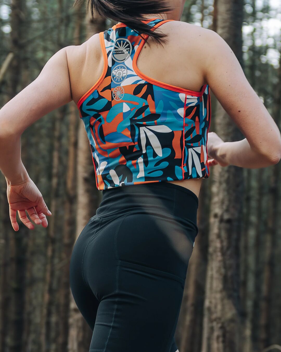Mantra Active Crop Top - Mountain Foliage Blue - Lifestyle