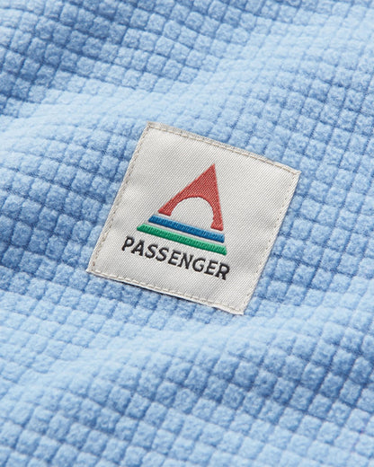 Off Trail Grid Polar Fleece - Cornflower/Dark Denim - Flatlay