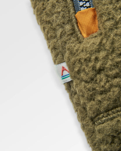 Offgrid 1/2 Zip Sherpa Fleece - Dark Olive - Flatlay
