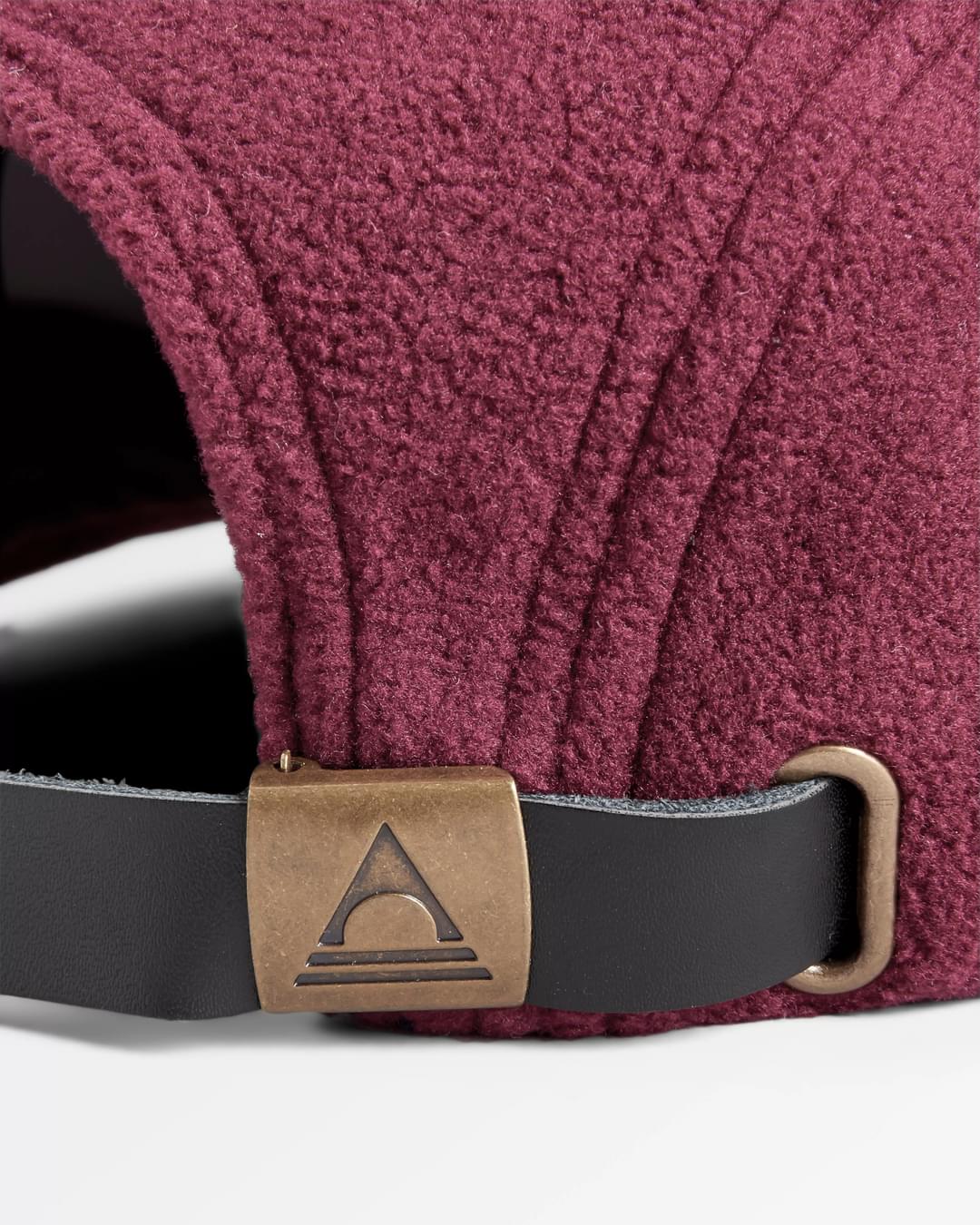 Pine Polar Fleece 5 Panel Cap - Wine - Flatlay